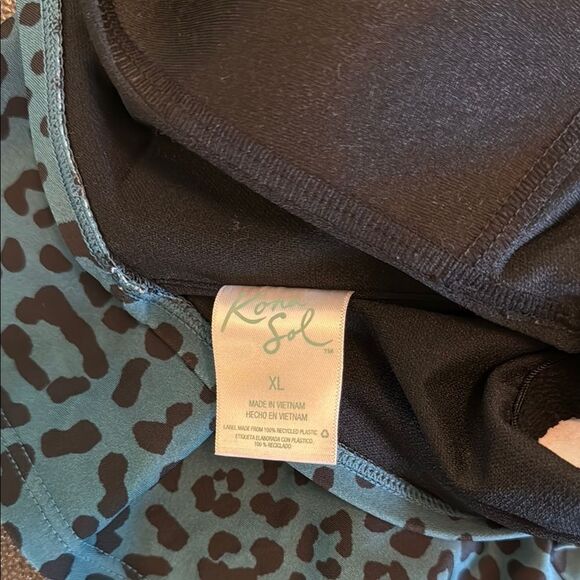 Kona Sol Teal and Black Takini Halter One Piece Swimwear size XL - Picture 2 of 5